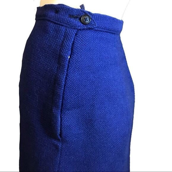 Vintage 1960s Mini A Line Skirt Petite Small Blue - Picture 3 of 11
